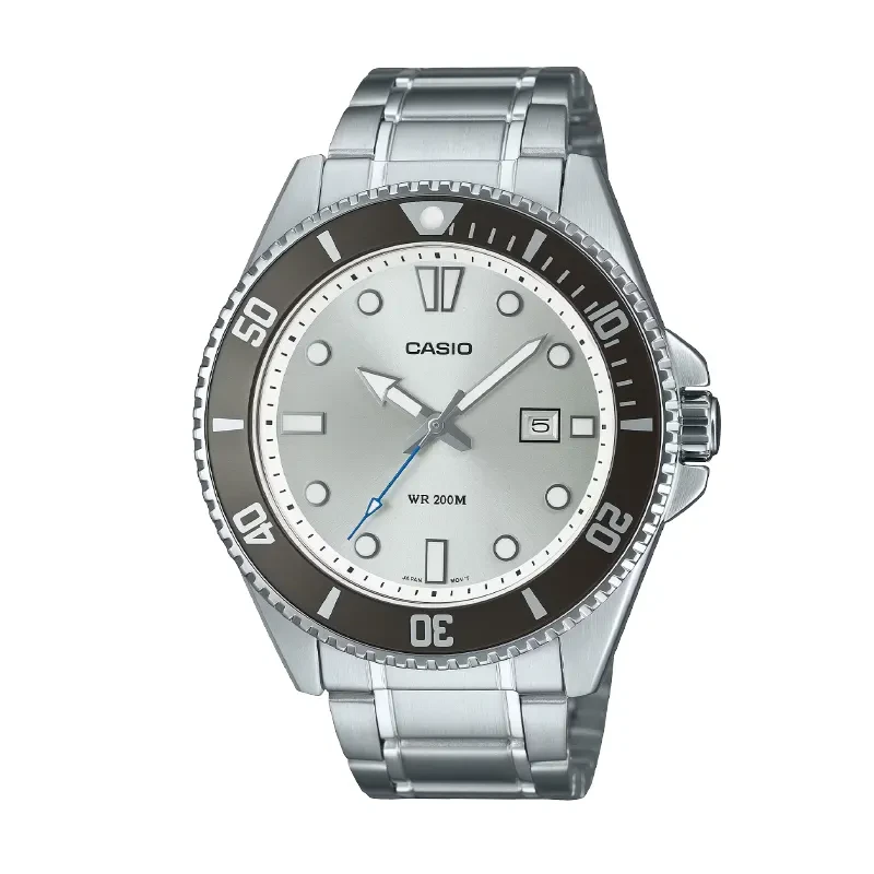 Casio Duro Diver's 200M White Dial Casual Men's Watch- MDV-107D-7AV
